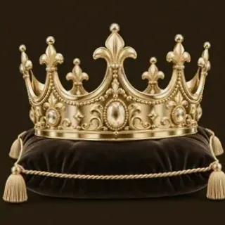Gold crown on cushion — Spinfever