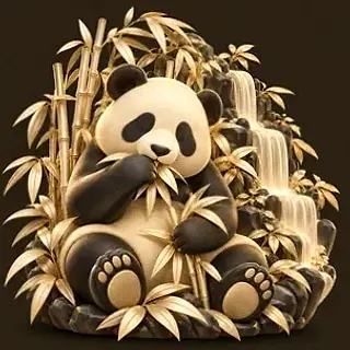 Panda eating bamboo — Spinfever