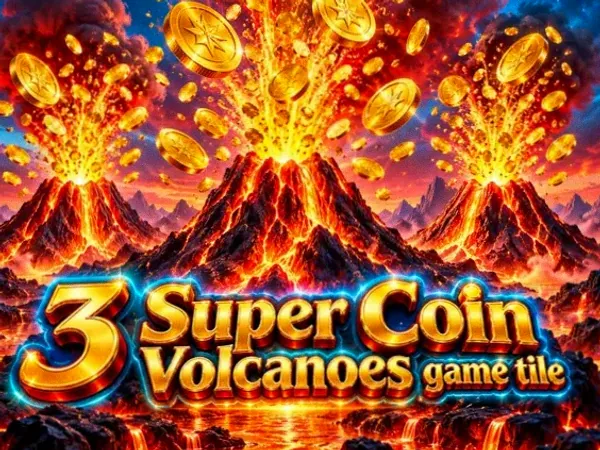 3 Super Coin Volcanoes game tile at Spinfever